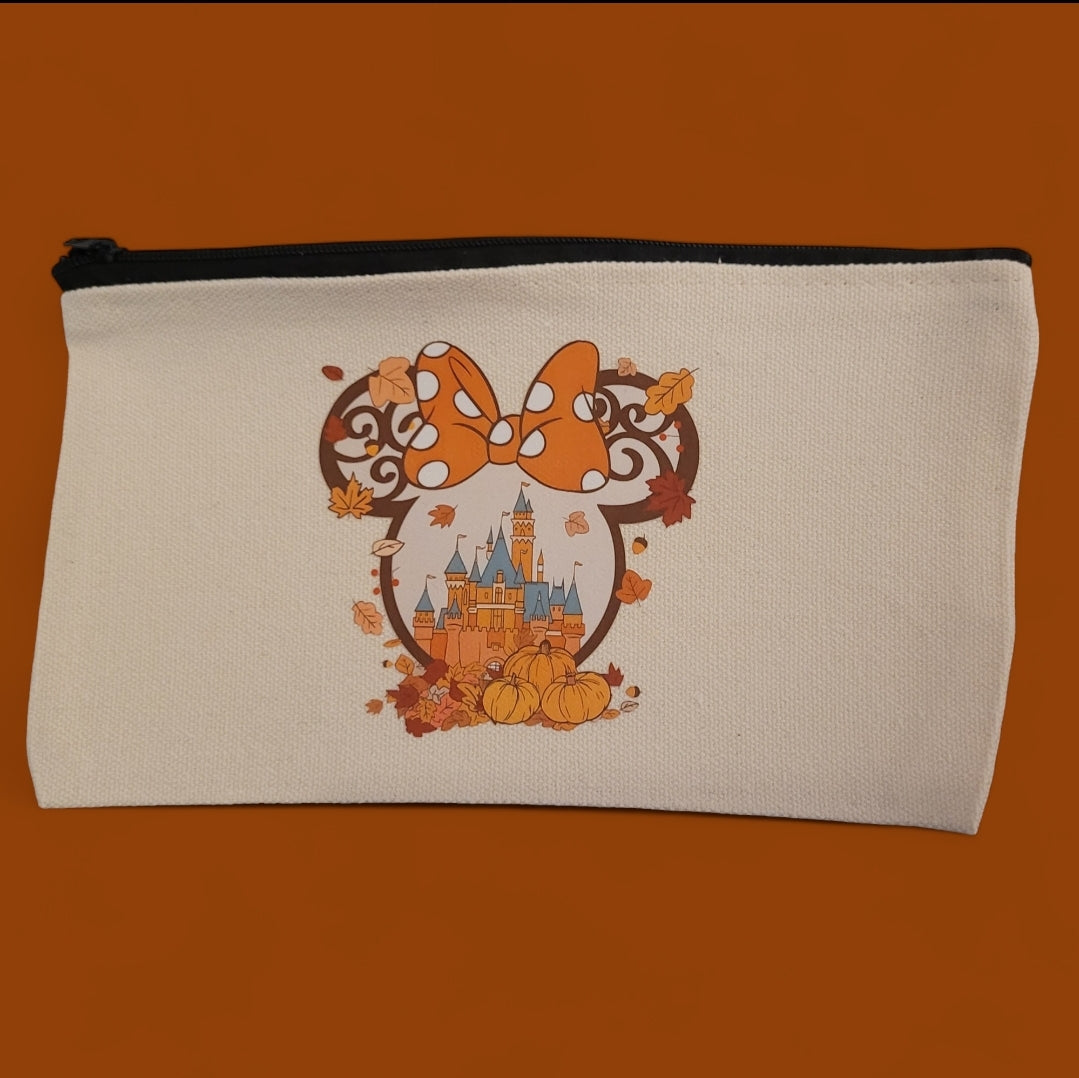 Thanksgiving Mouse Style Zip Canvas Bag